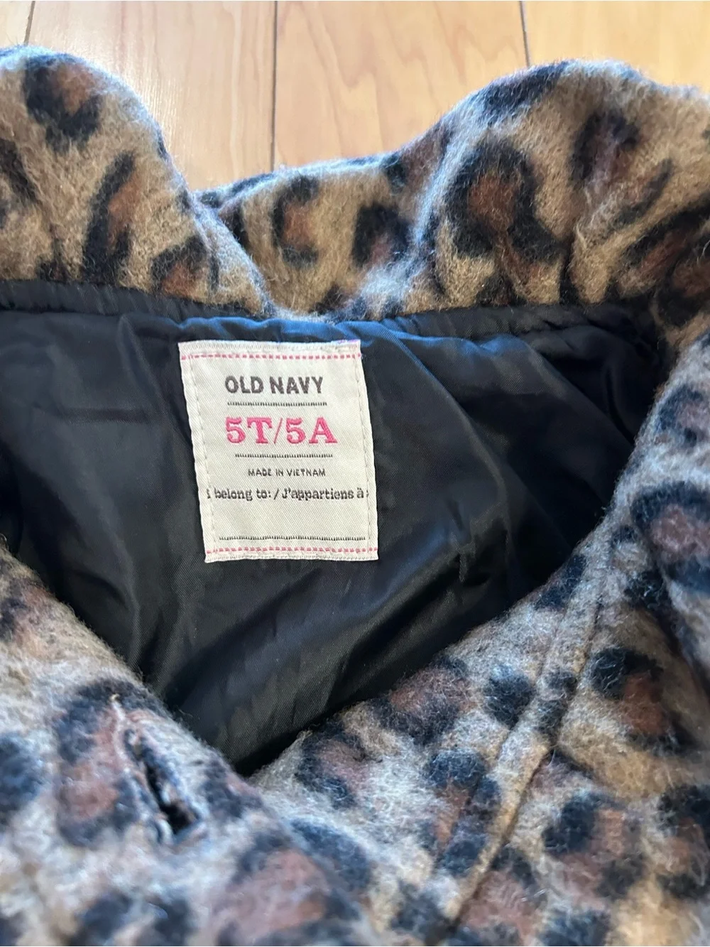 Old Navy Girls' Leopard Print Peacoat - Brown & Black